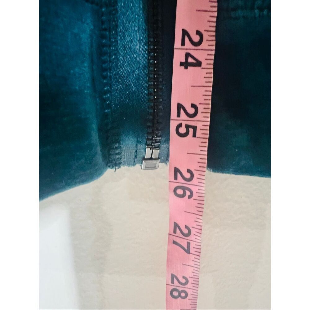 Talbots Teal Blue Green Velour Track Jacket Full Zip Up Sz XL NWT! Satin trim - Picture 7 of 9
